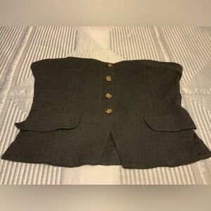 Anthropologie Strapless Blazer Top Bustier Size Xl